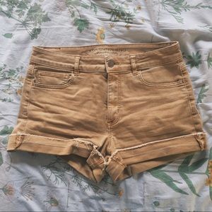 Tan American Eagle Shorts (Super Stretch)